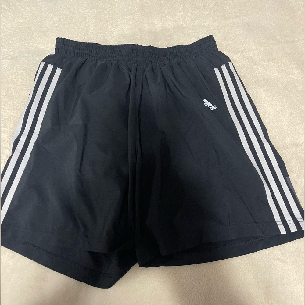 Adidas Vintage Men's Black and White Athletic Shorts | L 7”